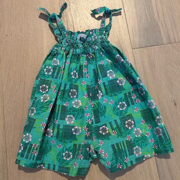 Vintage Disney Minnie Green Floral Sleeveless Romper for Girls Size 6M - Picture 4 of 7